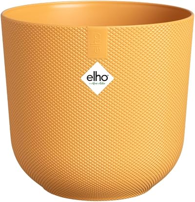 elho Jazz Round 19cm Flower Pot Indoor 100% Recycled Plastic Yellow