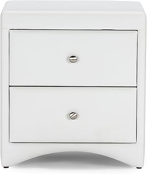 Amazon Com Baxton Studio Dorian Faux Leather Upholstered Modern Nightstand White Furniture Decor