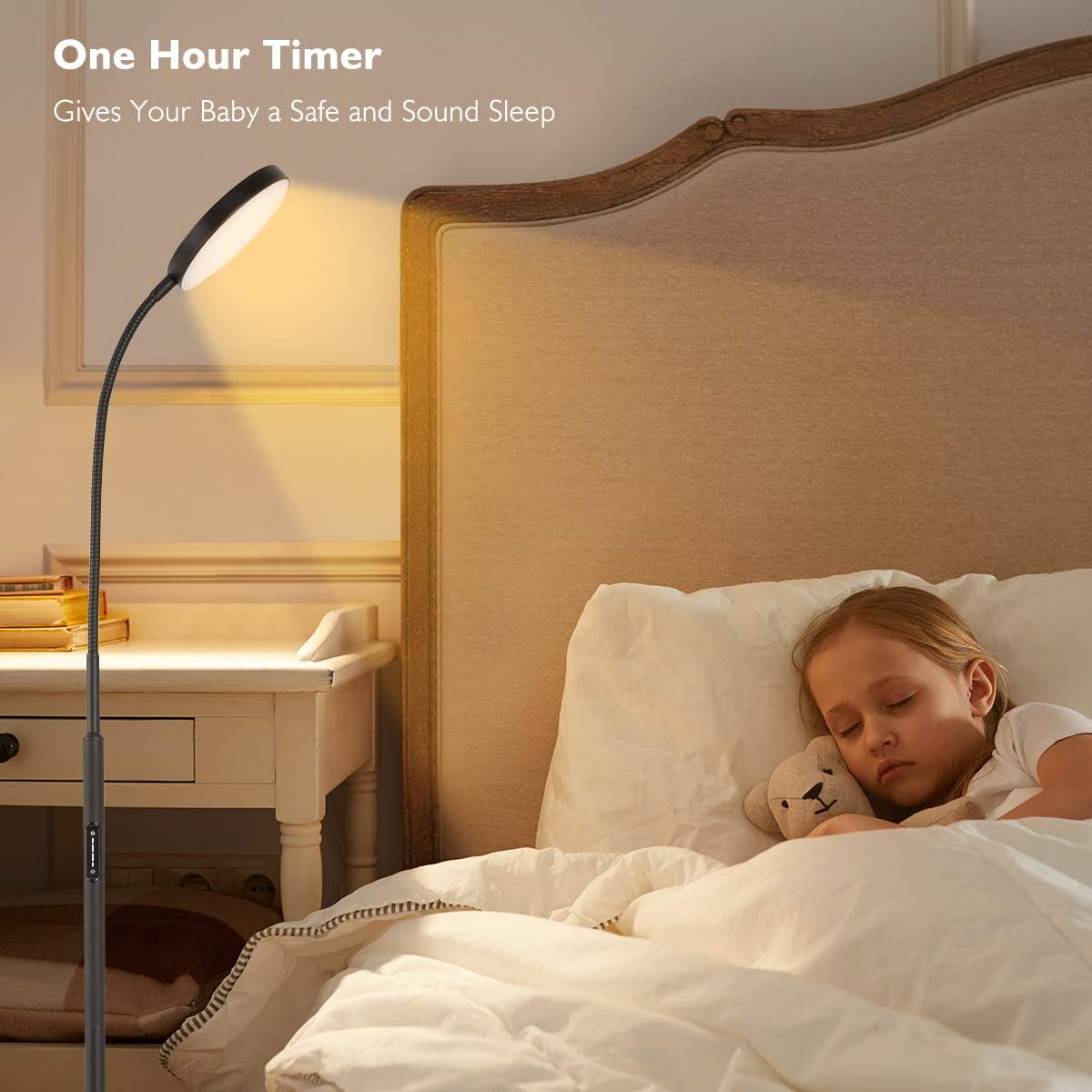 Floor Lamp - JOOFO LED Floor Lamp, Remote & Touch Control & 1 Hour Timer Reading Standing Lamp,4 Color Temperatures with Stepless Dimmer Torchiere Floor Lamps for Living Room Bedroom Office (Black): Home Improvement