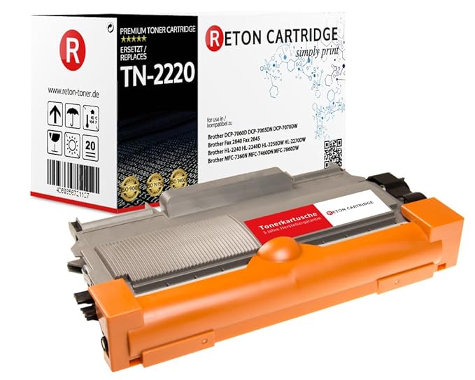 Reton XXL Toner 10.400 Seiten kompatibel zu Brother TN 2220 TN-2220 TN-2010 für Brother DCP 7060D 7065DN 7070DW Fax 2840 2845