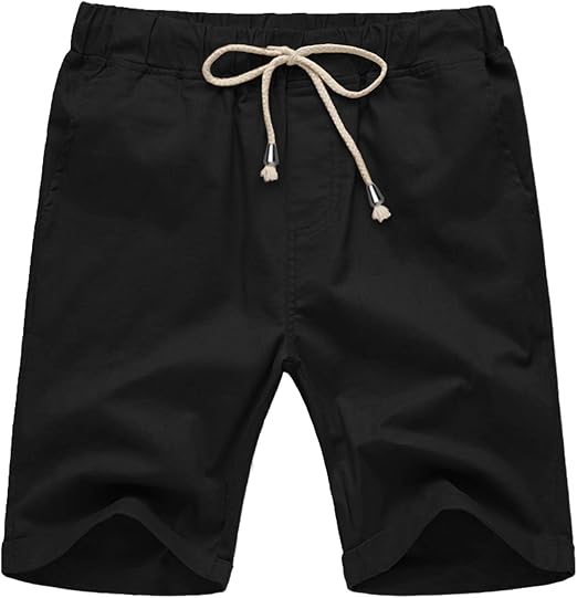 COOFANDY Men's Linen Casual Shorts Class Fit Jogger Elastic Waist