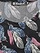 Allegra K Women's Scoop Neck Feather Pattern Puff Sleeves Peplum Top L Black