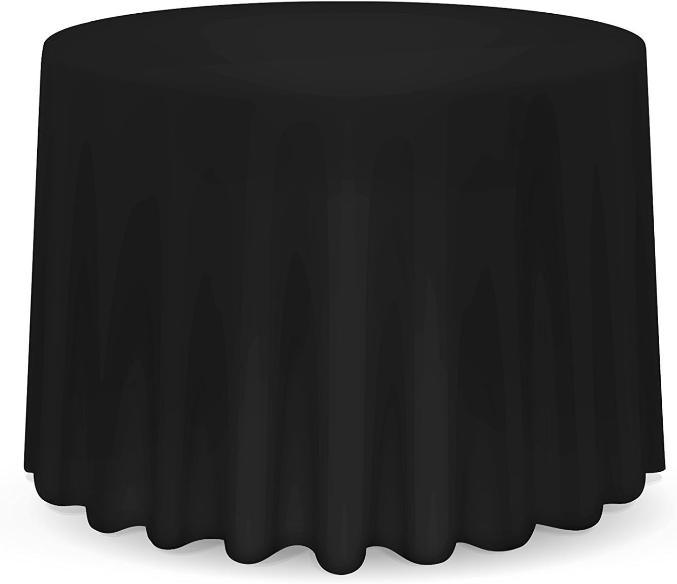 Black Round Polyester Tablecloth Cover for Wedding, Dining and Birthday Party 70 Inches by Wedding Supply - Single
