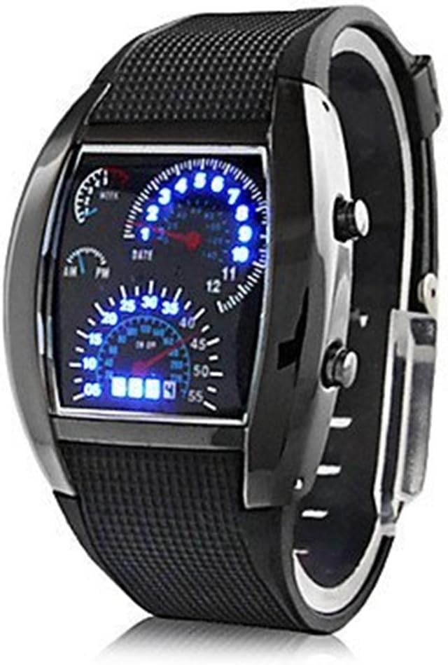 MAGGIRLMen's New Cool RPM Turbo Flash Digital LED Sports Watch (Black)