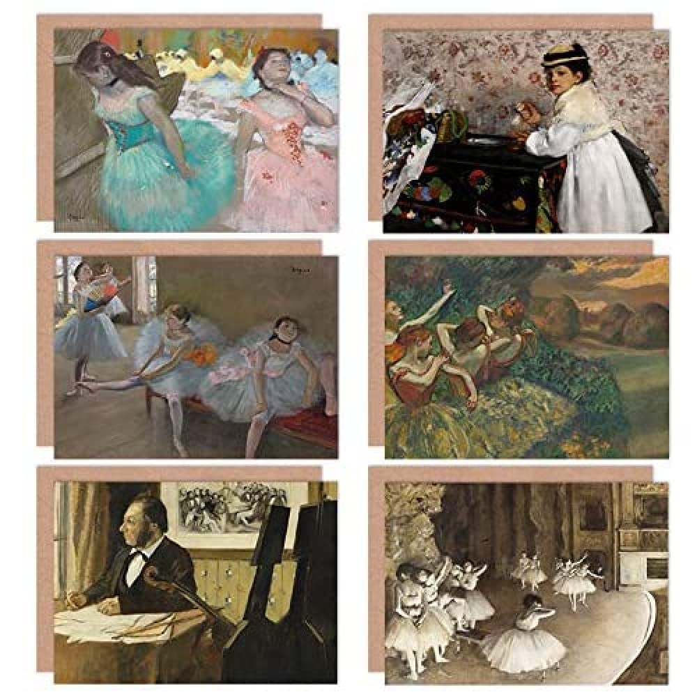 Artery8 Edgar Degas Ballet Rehearsal Stage Dancers Classroom Masked Girls Fine Art Greeting Card Pack of 6