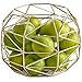 VonShef Large Gold Geo Fruit Bowl for Kitchen Countertops, Stainless Steel Wire Frame Basket, FDA Approved For Food Use, 10 x 8 Inches