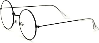 Casual Fashion Medium Round Circle Clear Flat Lens Eyeglasses Thin Frame Unisex Glasses