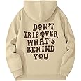 Floerns Men's Long Sleeve Lightweight Drawstring Letter Print Graphic Hoodies Sweatshirt Tops
