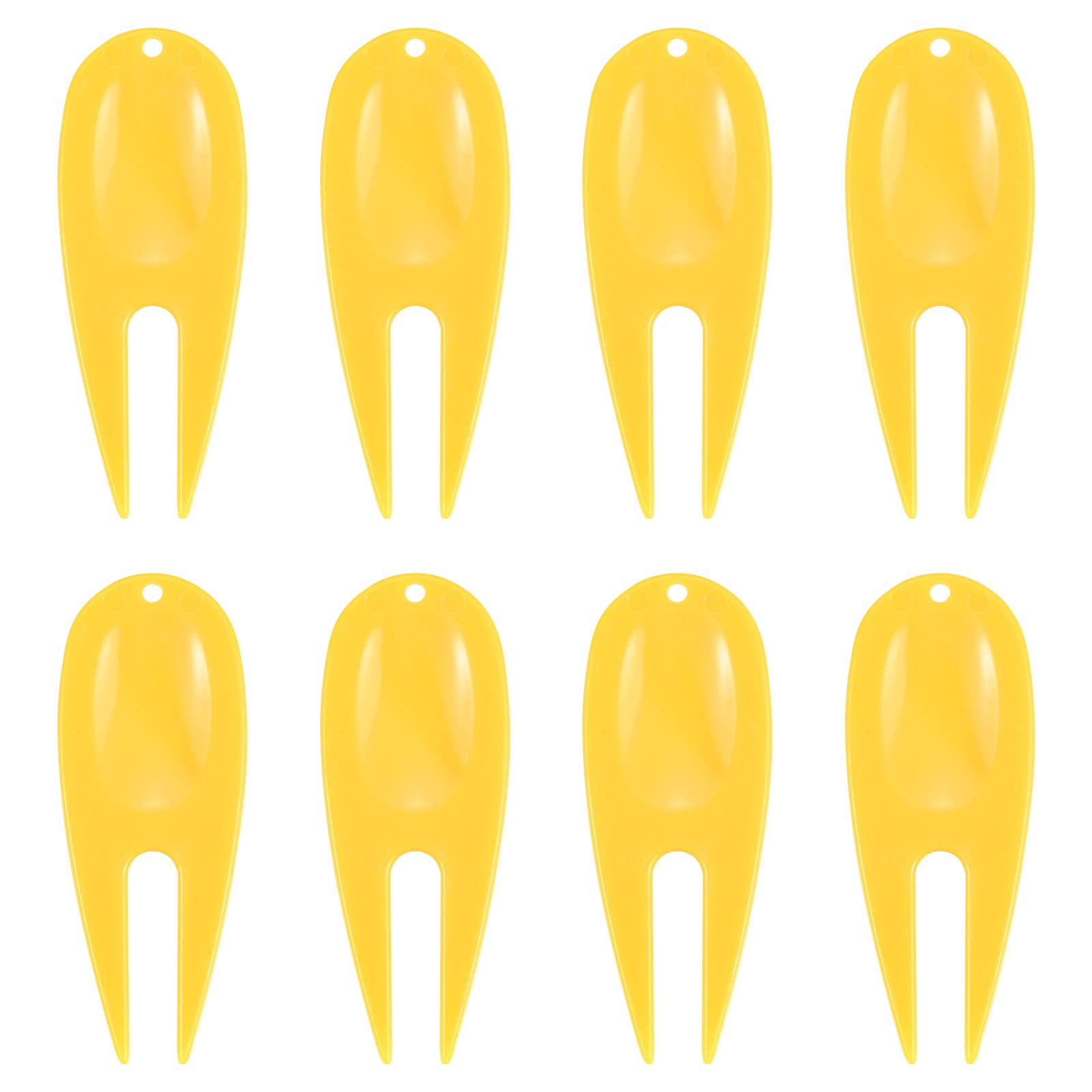 PATIKIL Golf Divot Tool, 8 Pack Plastic Golf Repair Tool Ball Marker for Golfer, Yellow