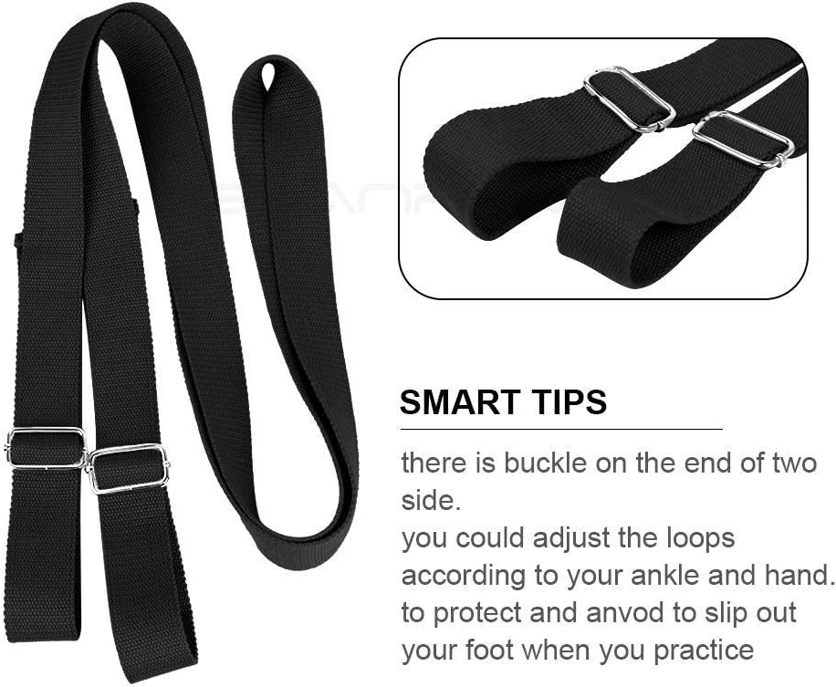 Door Flexibility & Yoga Stretching Leg Strap, 11 Loops Hamstring Stretcher Belt Resistance Exercise Band - Image 3