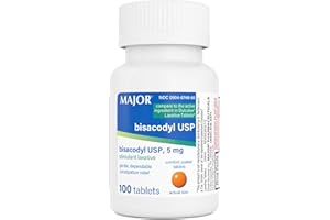 MAJOR Bisacodyl USP 5mg, Gentle Stimulant Laxative Tablets for Occasional Constipation Relief & Irregularity, 100 Count (1-Pack)