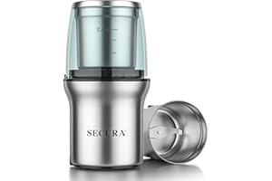 Secura Coffee Grinder Electric, 2.5oz/75g Large Capacity Spice Grinder Electric, Coffee Bean Grinder with 1 Stainless Steel B