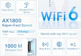 TP-Link WiFi 6 Mesh Repeater AX1800 Amplifier Extender Booster 1Gbps Ethernet view 3