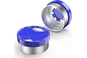 13mm Flip Off Caps Burr-Free Flip Top Caps Aluminum-Plastic Caps Single Tone Flip Top Seals for Glass Vial 100 Pcs by ZHANXUBIO (13mm, Blue)