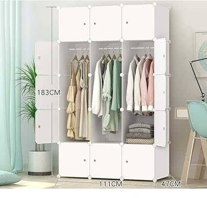 Ccsu Portable Resine Penderie Modulaires Stockage Organisateur Etageres Bookshelf Placard Armoire Pour Chambre A Coucher Blanc L111 W47 H183cm Amazon Fr Cuisine Maison