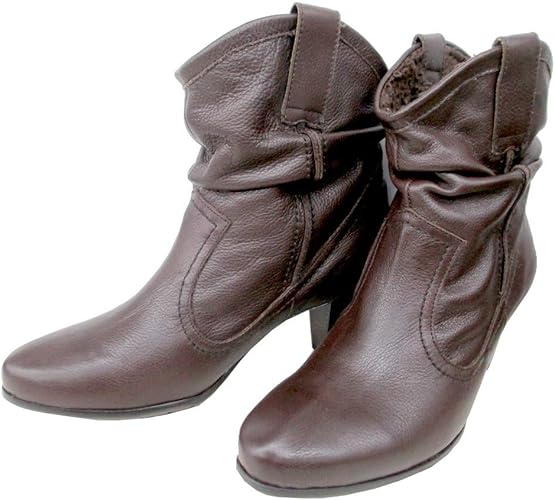 Amazon ユキコキミジマ Yukiko Kimijima 6438 レディース ショートブーツクシュクシュ ウエスタン 日本製 ダークブラウン 23 5cm Yukiko Kimijima ユキコキミジマ ブーツ ブーティ