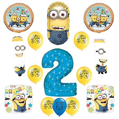 Balloons despicable me minions #2 second birthday bouqu…