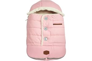 JJ Cole Bundle Me Winter Baby Car Seat Cover and Bunting Bag - Urban - Sherpa Lined Weather Resistant Baby Carrier and Stroller Cover - Stroller Accessories and Winter Baby Essentials - Blush Pink