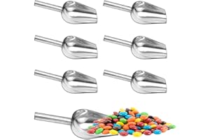 Small Metal Scoop, 6 Pack 6oz Stainless Steel Scoop Set, Mini Ice Scoops Flour Scoop for Kitchen Flour and Sugar Container, C