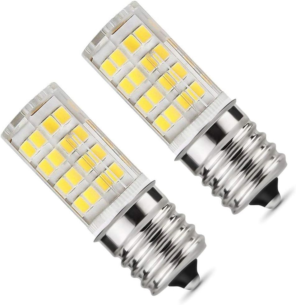 E17 LED Bulb, Microwave Oven Light 5 Watt Daylight White 6000K dimmable 52x2835SMD AC110-130V (Pack of 2) (Daylight White 6000K) - - 