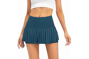 Raroauf Womens Pleated Tennis Skirts with Shorts High Waisted Mini Skirt Golf Skort Athletic Skirts Workout Pickball
