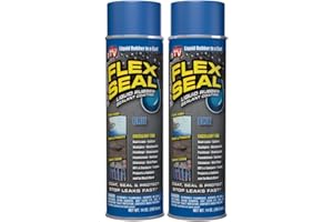 Flex Seal, 14 oz, 2-Pack, Blue, Stop Leaks Instantly, Waterproof Rubber Spray On Sealant Coating, Perfect for Gutters, Wood, RV, Campers, Roof Repair, Skylights, Windows, and More