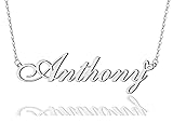 Anthony Heart Name Necklace Silver Stainless Steel
