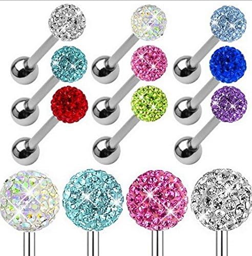 women's beautiful tongue rings piercing tongue bars stainless steel Randomly send（2pcs ）