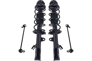 TRQ Front Suspension Kit Complete Strut & Coil Spring Assembly Sway Bar Stabilizer Link Compatible with 2012-2019 Nissan Versa 2014-2019 Versa Note