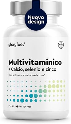 Multivitaminico Completo - 450 Compresse, Maxi Formato, Integratore Multivitaminico con Vitamine e Minerali, Vitamine A,B,C,D3,E, Calcio, Zinco, Selenio - Confezione multipla