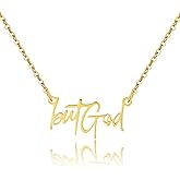 But God Bible Inspirational Faith Necklace - Dainty Stainless Steel, Verse Jewelry Gifts for Women
