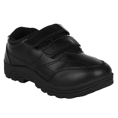 boys black velcro school shoes