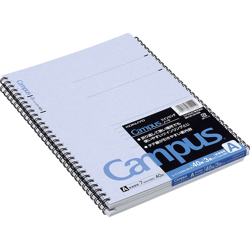 KOKUYO X3 Sakuaosu-T110A-BX3 40pcs Campus Twin Ring 3 B_cher Notebook Pack No.6 Usually Decided Paper (Japan Import)