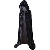 Hooded Cloak Long Velvet Cape for Christmas Halloween Cloak Costumes Hooded Cape Masquerade Dress Up