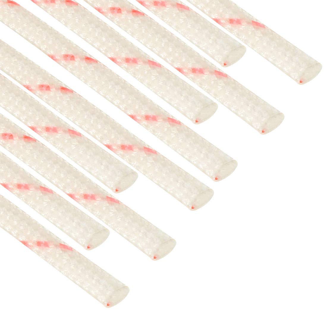 sourcing map 10pcs Fiberglass Heat Shield Sleeve 1mm(1/16-inch) ID x 2.99ft High Temperature Resistant Shielding Sleeve