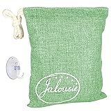 200g Jalousie Air Purifying Activated Bamboo Charcoal Bag Odor Removal Hook Included for Hanging (Green)