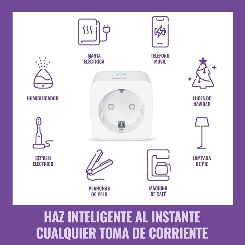 Ficha wifi inteligente, tipo F, 230 V, 50 Hz, Configuração Fácil, Certificada pela Matter, Controlos Inteligentes, Comandos de Voz, Funciona com Alexa, Google Home e Apple Home, Pack de 4