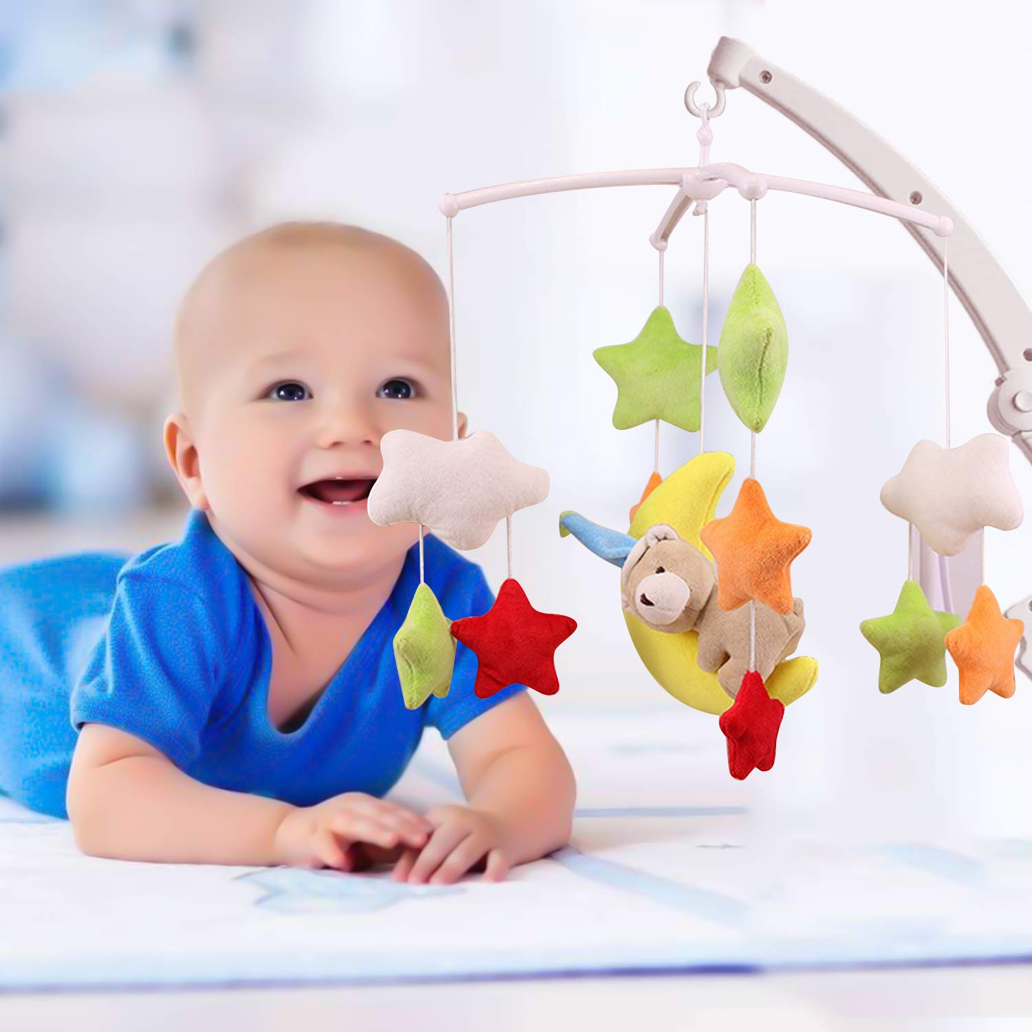 Gosear Infant Crib Mobile Lit Bell Boite A Musique Titulaire Bras Support Clip Pince Attachement Pour Nouveau Ne Bebe En Bas Age Garcons Filles Lit Mobiles Bebe Puericulture Atahari Com