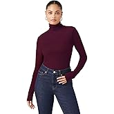 Emmalise Womens Turtleneck Top Long Sleeves Fitted Ribbed Top