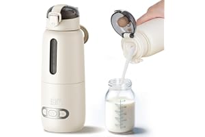 VORAIYA Portable Milk Warmer for Baby,Cordless Bottle Warmer for Water, Breastmilk, Baby Formula On The Go, Fast Warming & Precise Temp Control, USB Rechargeable Bottle Warmer for Travel, Car, Outdoors,10oz
