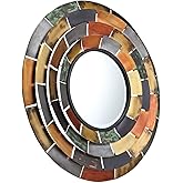 SEI Furniture Baroda Round Decorative Wall Mirror, Multicolor