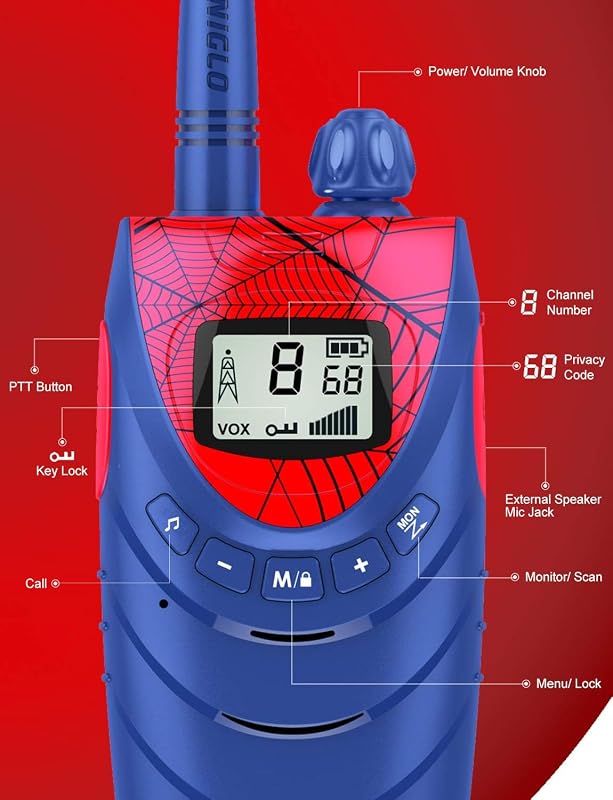 Spiderman Walkie Talkie Niños Recargable, Juguetes de 3 a 12 Año
