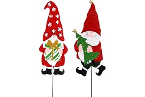 POONHNXZ 2 Pack Gnomes Decorative Garden Stakes for Christmas Decor,Outdoor Christmas Decorations for Home Yard Signs for Outdoor Decorations, Holiday New Year Spring Home Tomte Decor for Lawn Pathway Patio