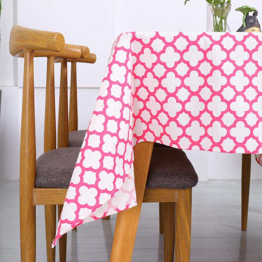 SKSK Simple checkerboard cotton and linen tablecloth tablecloth 140×