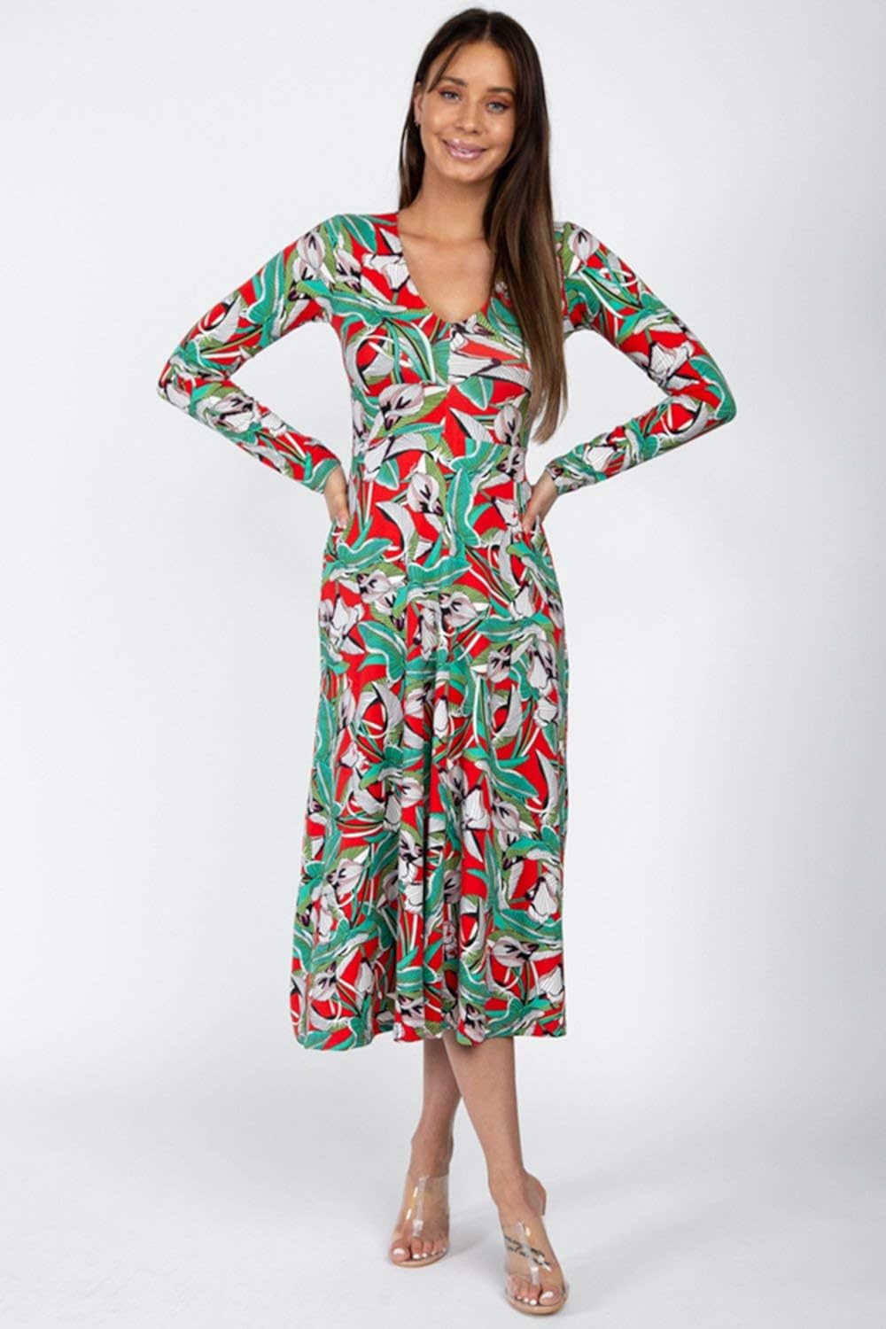 long fitted maxi dress