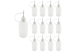 Tegg Precision Tip Applicator Bottle 12PCS 30ml Empty Needle Tip Glue Bottles for DIY Craft