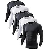 5 or 4 Pack Compression Shirts for Men Long Sleeve Athletic Base Layer Undershirt Gear T Shirt for Workout