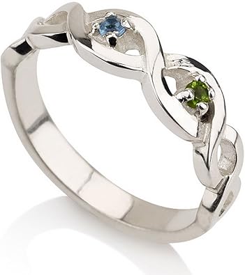 Amazon Com Personalized Necklaces Sterling Silver Infinity Ring With Two Stones Available Sizes 5 5 5 6 6 5 7 7 5 8 8 5 9 Jewelry