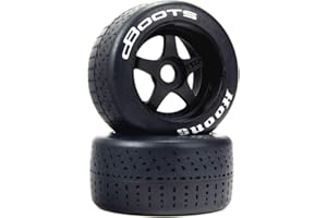 ARRMA dBoots Hoons 53/107 2.9 Pre-Mounted Belted Tires, Silver, 17mm Hex, 5-Spoke (2), ARA550084, Black