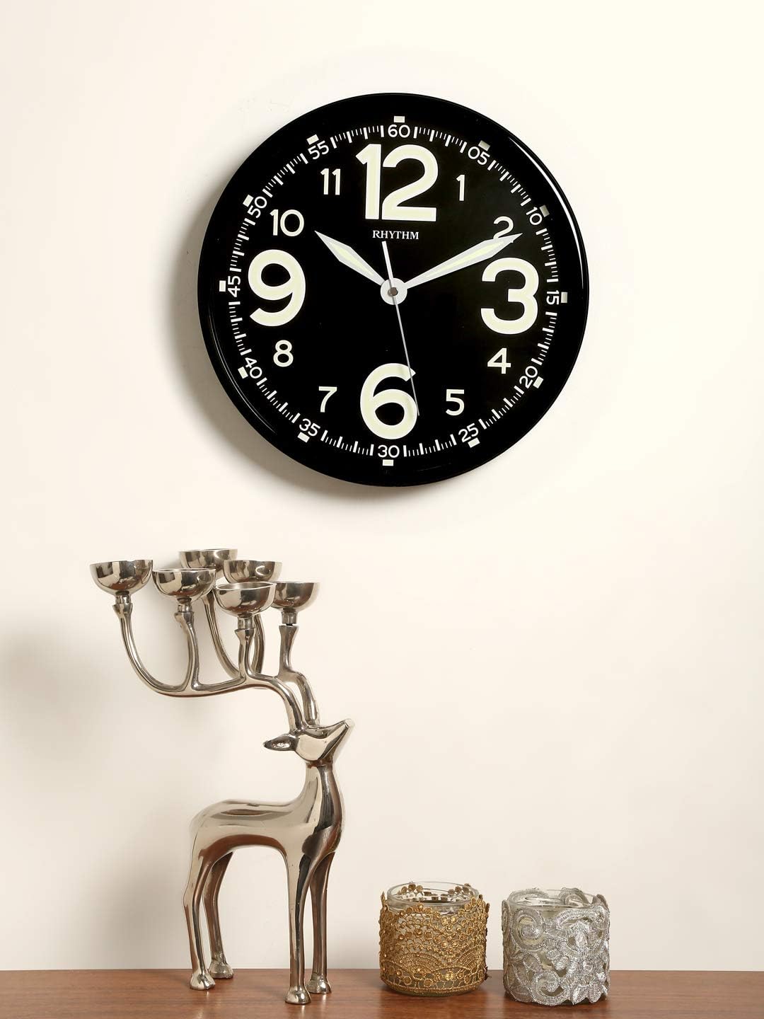 Rhythm CMG499BR02 Round Wall Clock with luminous dial Amazon.co.uk